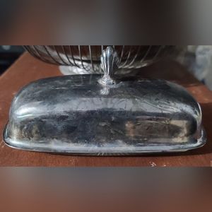 Antique silver butter dish